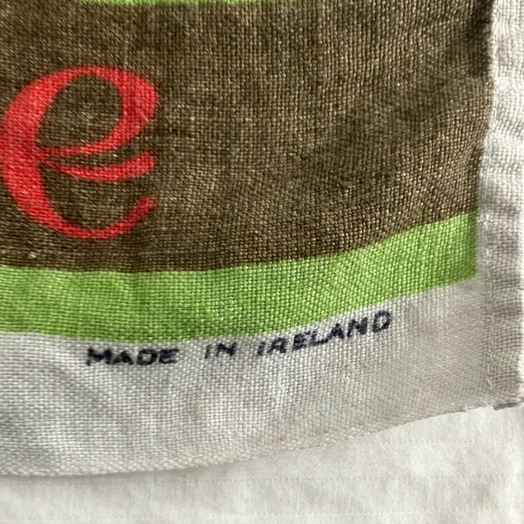 Vintage 100% Irish Linen dish towel with Irish Coffee Recipe - Picture 4 of 10